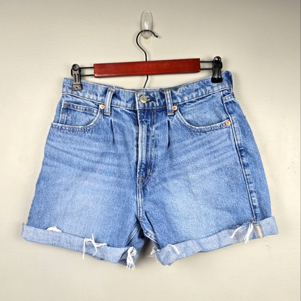 GAP Barrel‎ Jean High Rise Denim 4" Shorts Blue Womens Size 26